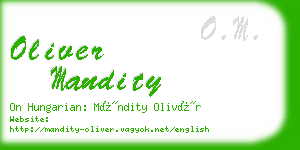 oliver mandity business card